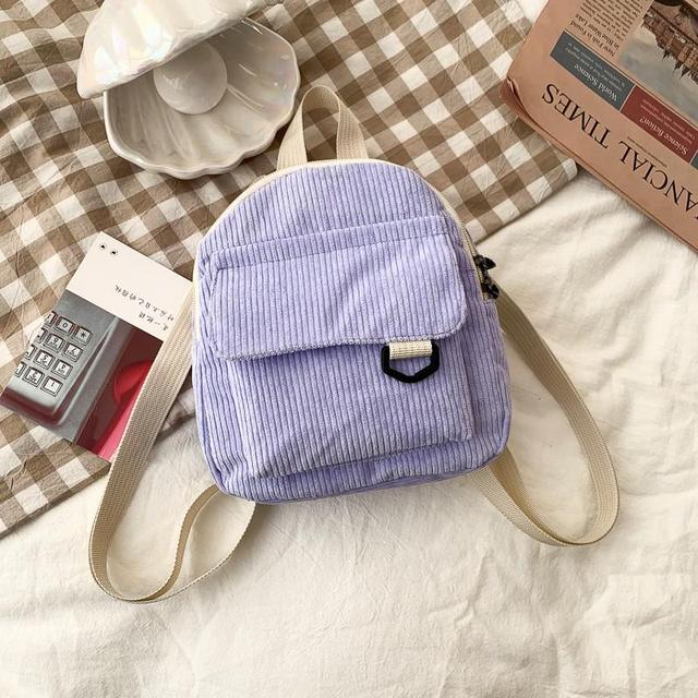 Chic Corduroy Compact Backpack