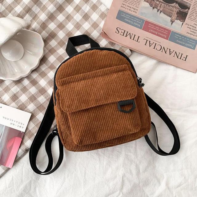 Chic Corduroy Compact Backpack