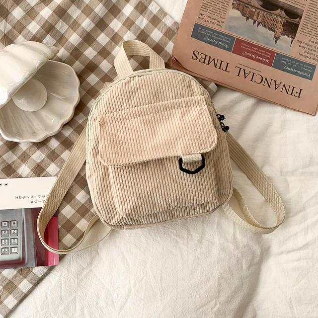 Chic Corduroy Compact Backpack
