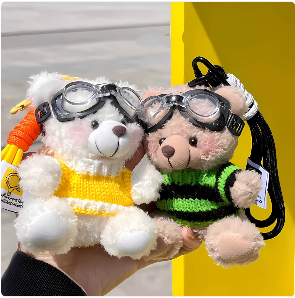 Aviator Teddy Plush Keyring