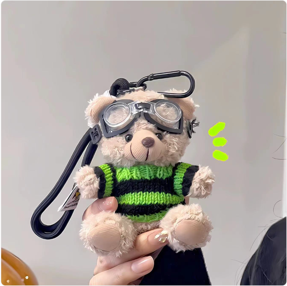 Aviator Teddy Plush Keyring