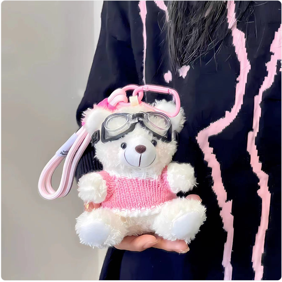 Aviator Teddy Plush Keyring